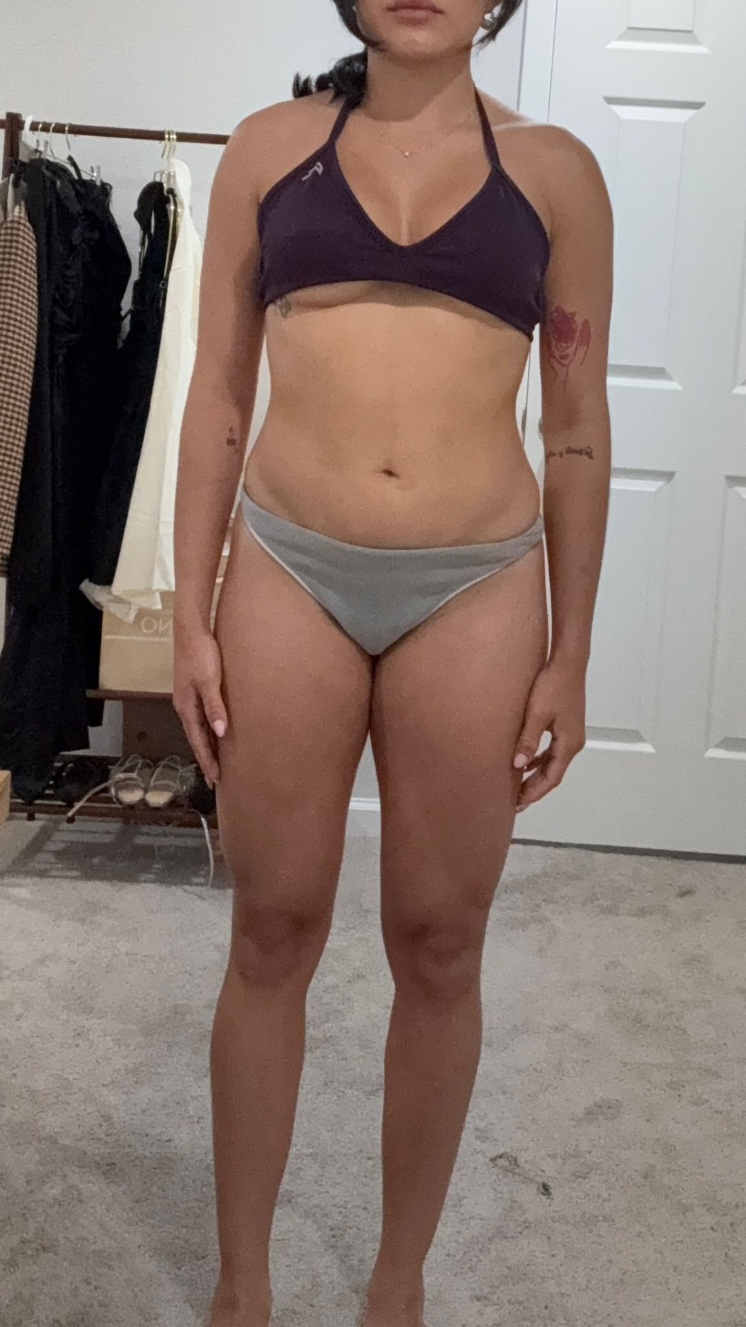 Jessica before — day 1 of her Full Body Method 1-month transformation